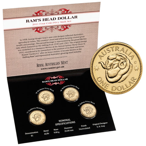 2011 Ram's Head Four Coin Privy Mark Set