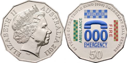 2011 Fifty Years of Triple Zero 000 50c Card