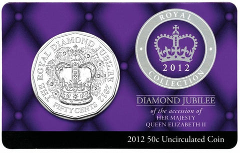 2012 Queen Elizabeth Diamond Jubilee 50c Unc Coin