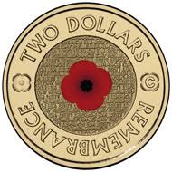 2012-C Remembrance Day Red Poppy 'C' Mintmark $2 MS68