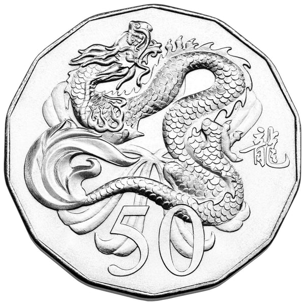 2012 Lunar Year of the Dragon 50c Carded