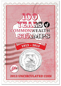 2013 100 Years of Commonwealth Stamps 50c Unc Coin