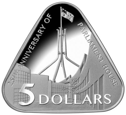 2013 Parliament House of Australia 25th Anniversary $5 Fine Silver Proof Triangular Coin