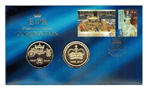 2013 Diamond Jubilee Coronation Medallion and Stamp Cover PNC
