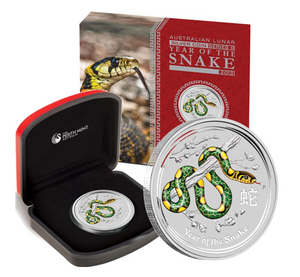 2013 Year of the Snake 1oz Silver Coloured Coin - World Money Fair