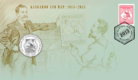 2013 Kangaroo and Map 1913-2013 50c PNC