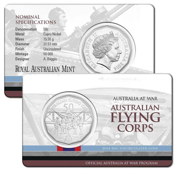 2014-2016 Australia At War 18 Coin 50c Collection with Official Folder
