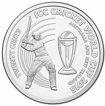 2015 ICC Cricket World Cup 20c Uncirculated Coin