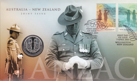 2015 ANZAC Australia and New Zealand Joint Issue 50c PNC