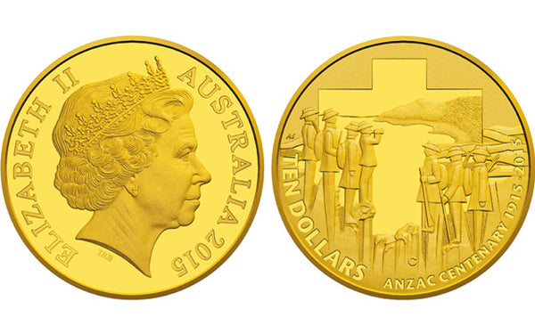 2015 ANZAC Centenary 1915 - 2015 Ten Dollar 1/10oz Gold Proof Coin