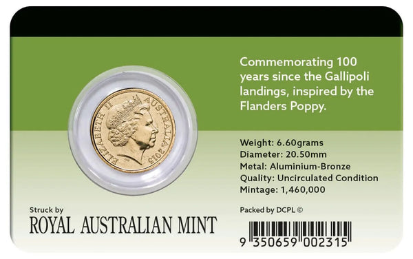 2015 Lest We Forget $2 Al-Br Unc Coin