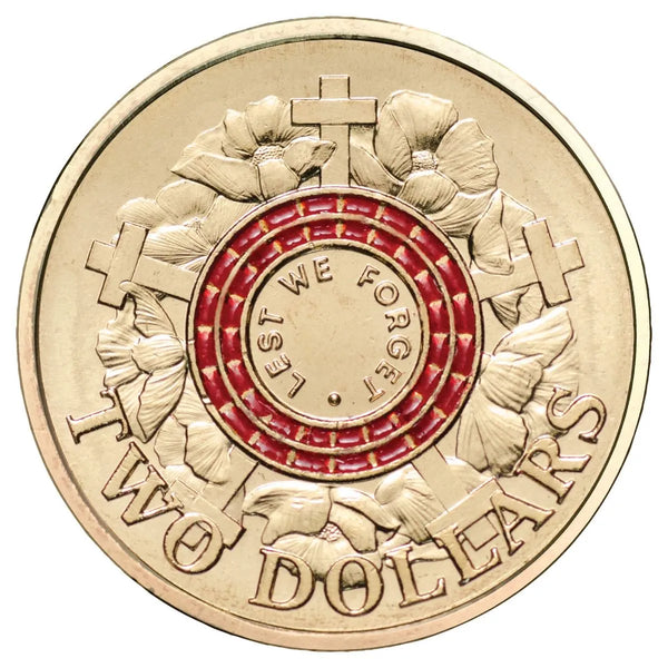 2015 Lest We Forget $2 Al-Br Unc Coin