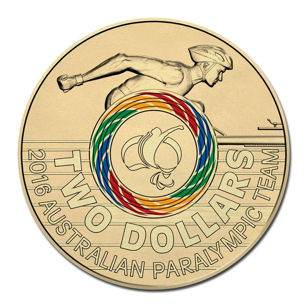2016 Paralympic $2 Coin on Card