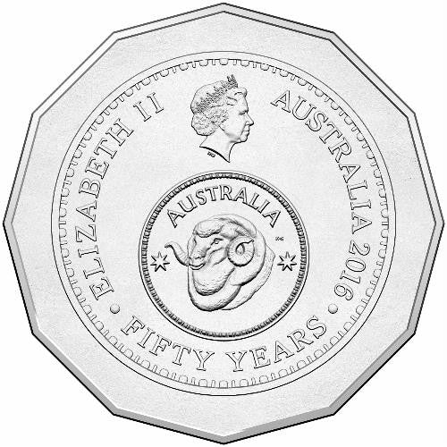 2016 50th Anniversary of Decimal Currency - Changeover 50c RAM Roll