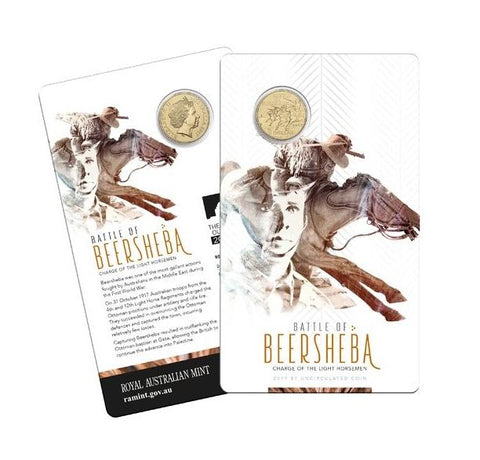 2017 Royal Australian Mint $1 One Dollar Battle of Beersheba Carded Coin