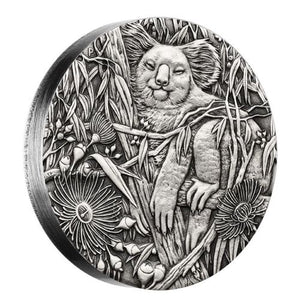 2017 Australian Koala 2oz Silver High Relief $2 Antiqued Coin