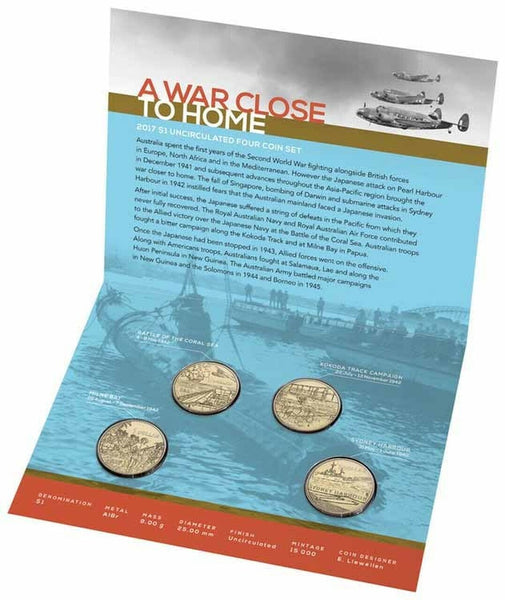 2017 A War Close To Home $1 Unc 4-Coin Set