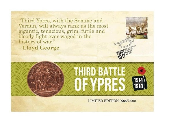 2017 Centenary of WWI : 1917 Third Battle of Ypres Limited Edition Medallion Cover