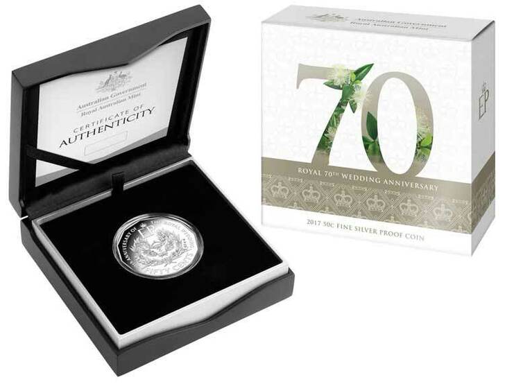 2017 Royal 70th Wedding Anniversary 50c Fine Silver Proof