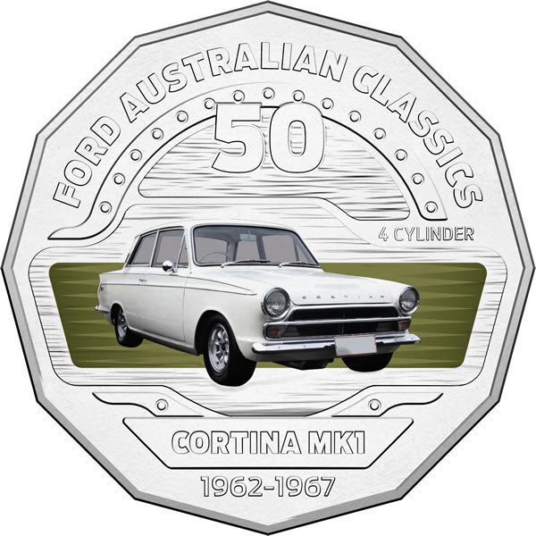 2017 Ford Cortina MKI GTI500 50c Unc Coin