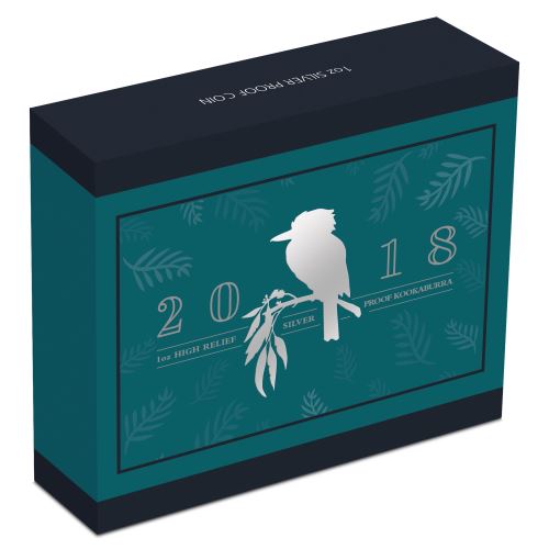 2018 Australian Kookaburra 1oz Silver Proof High Relief Coin