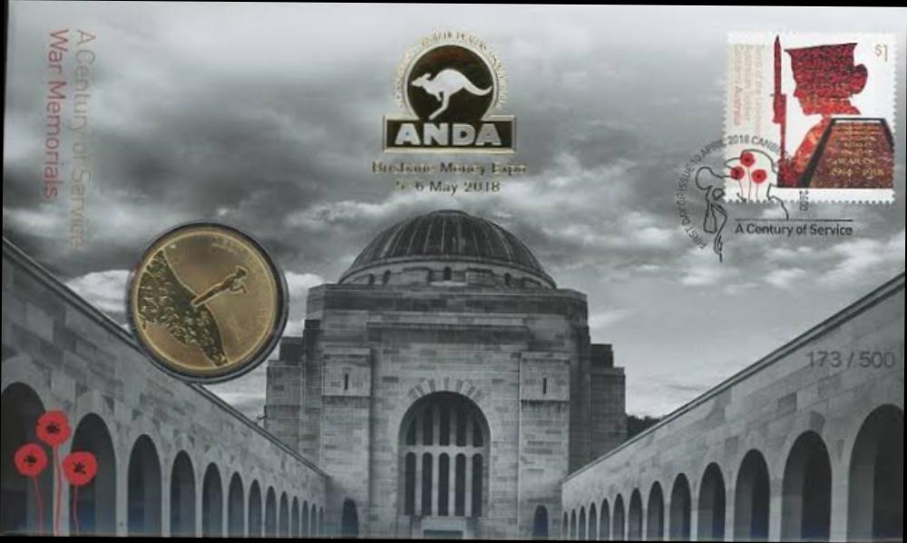 2018 Australian War Memorials a Century - Lest We Forget
$1 PNC Brisbane Money Expo ANDA