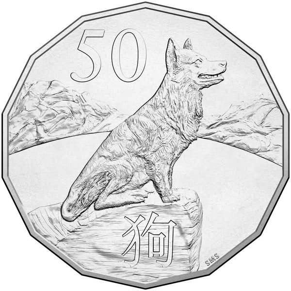 2018 Lunar Year of the Dog 50c Carded