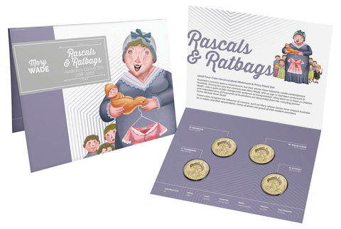 2018 Australia's Convict Era - Rascals and Ratbags 4-Coin $1 Mintmark and Privy Mark Set (C,S,B,M)