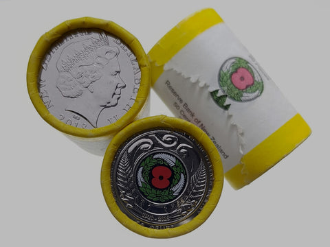 2018 Armistice NZ 50c Mint Roll (20 Coins)
