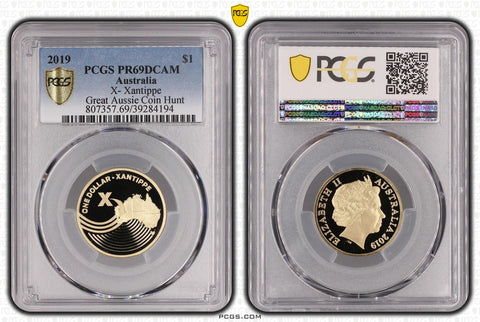 2019 Great Aussie Coin Hunt 'X' Xantippe $1 Proof PR69