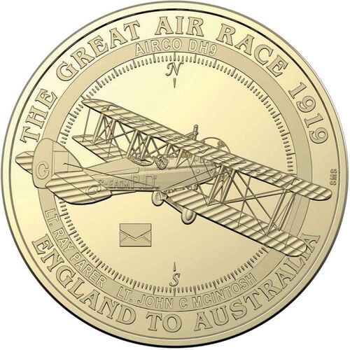 2019 Centenary of First Flight England to Australia Airco DH9 G-EAQM $1 PNC