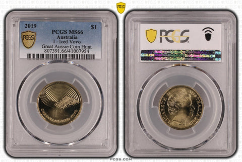 2019 Great Aussie Coin Hunt Iced Vovo 'I'' $1 MS66