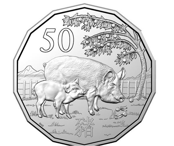 2019 Lunar Year of the Pig 50c Carded