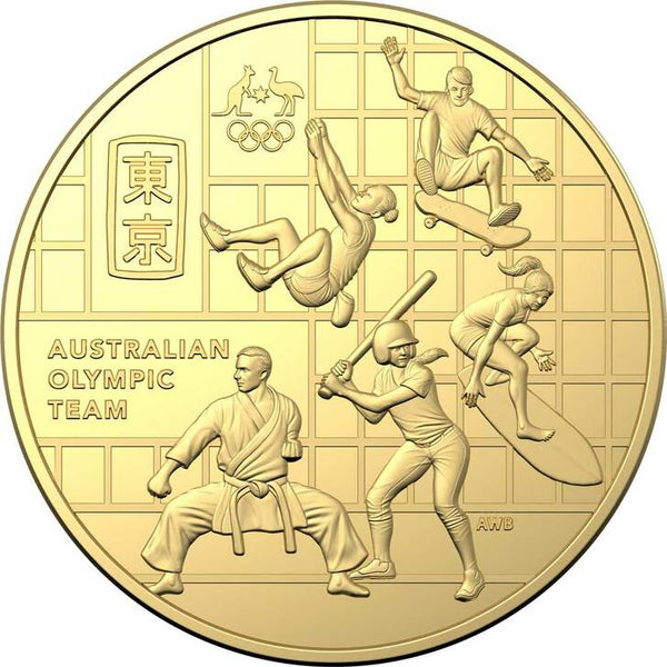 2020 Australian Olympic Team 50c Gold Plated Coin