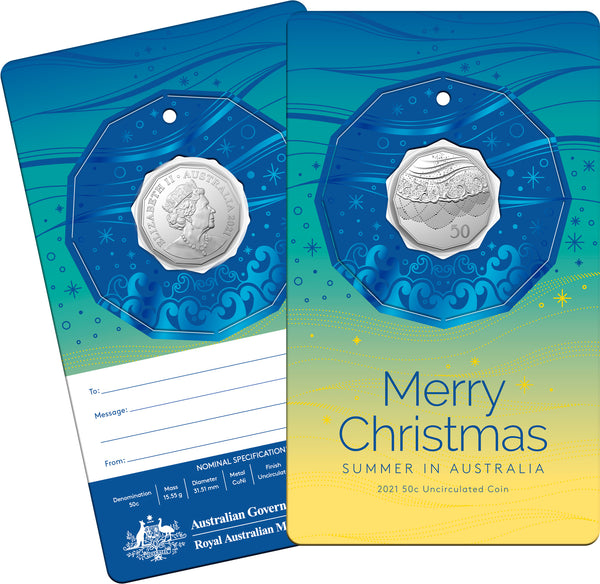 2021 Christmas Decoration 50c Carded Coin