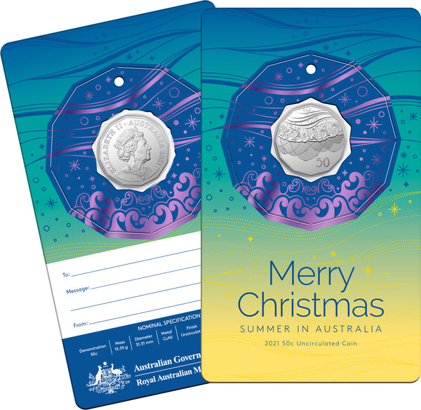 2021 Christmas Decoration 50c Carded Coin