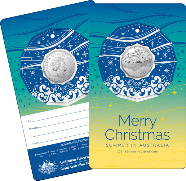 2021 Christmas Decoration 50c Carded Coin