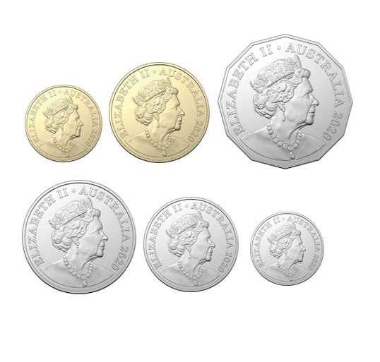 2020 Australian 6 Coin Mint Set - 6th Portrait (WMF - Berlin)