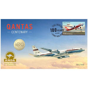 2020 Qantas Centenary $1 PNC - Sydney Money Expo ANDA Overprint