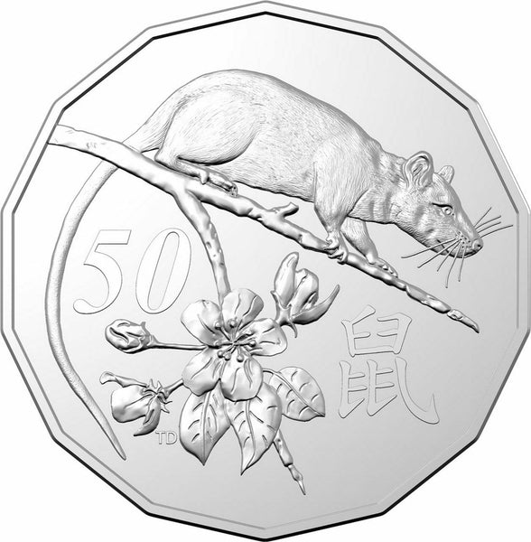 2020 Lunar Year of the Rat 50c Carded