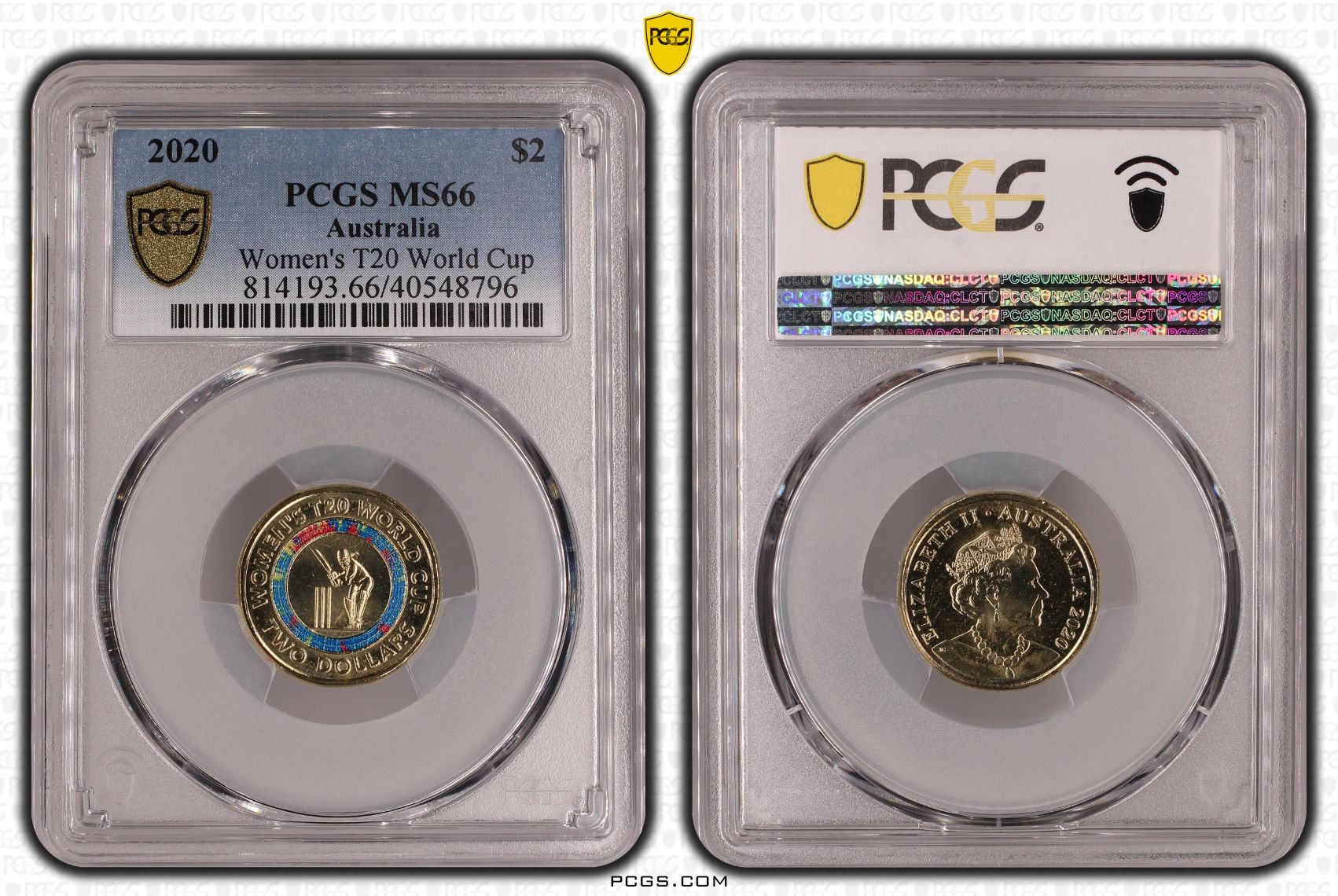 2020 Women's T20 World Cup $2 PCGS Grade MS66