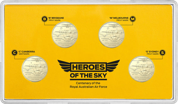 2021 Heroes of the Sky Mintmark & Privy Mark Uncirculated 4 Coin Set