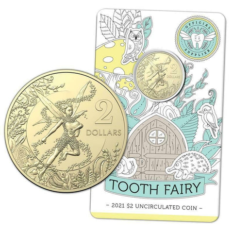 2021 Tooth Fairy $2 Uncirculated Coin on Card