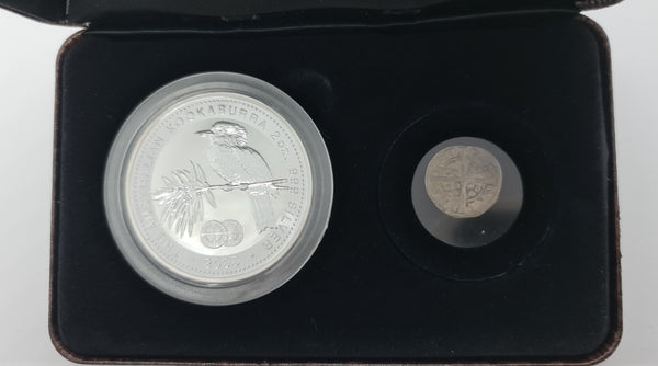 2000 Kookaburra 2oz Silver $2 with Ancient Long Cross Penny