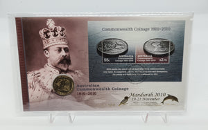 2010 Commonwealth Coinage 1910-2010 $1 PNC (Mandurah Coin and Stamp Show Limited Foil