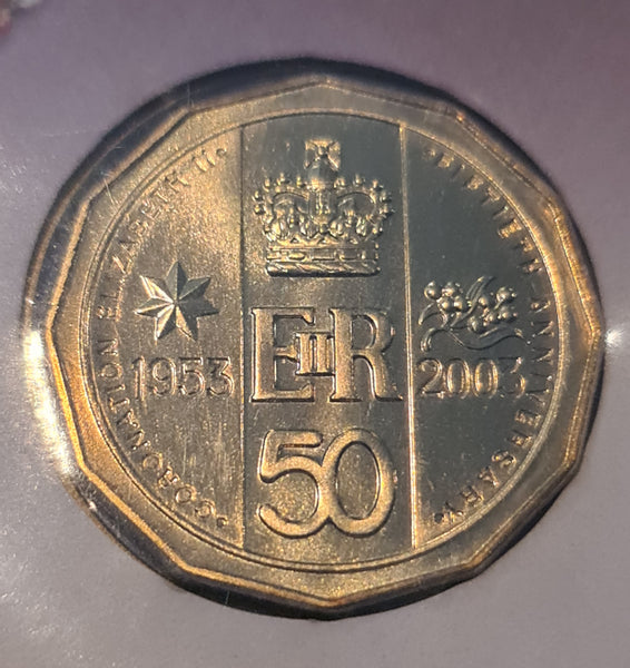 2003 Queen Elizabeth II Golden Jubilee - Coronation
50c PNC