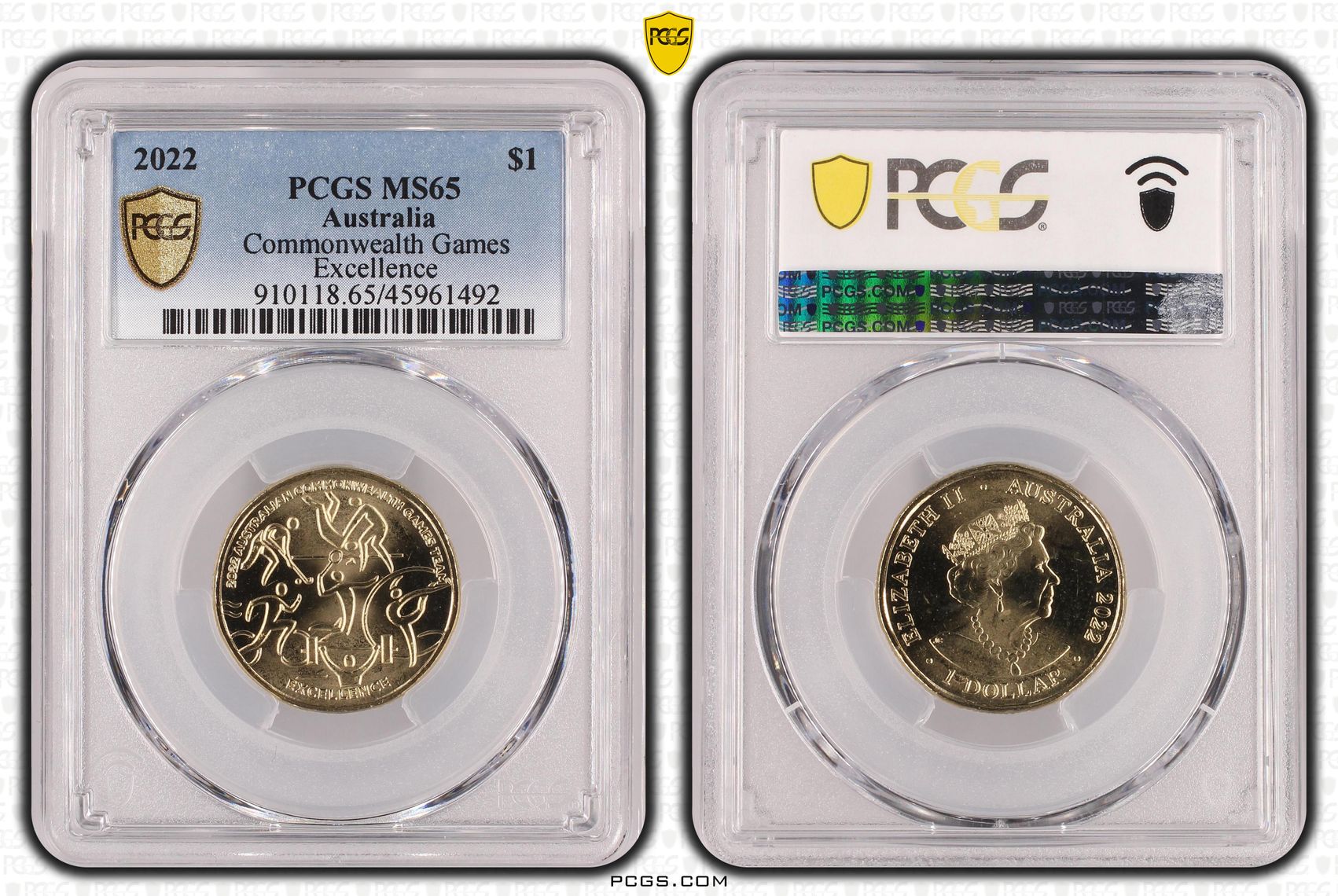 2022 Commonwealth Games 'Excellence' $1 Coin MS65