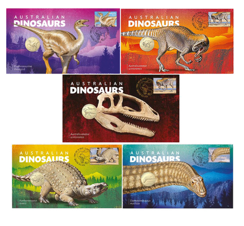 2022 Australian Dinosaurs $1 PNC Set of 5