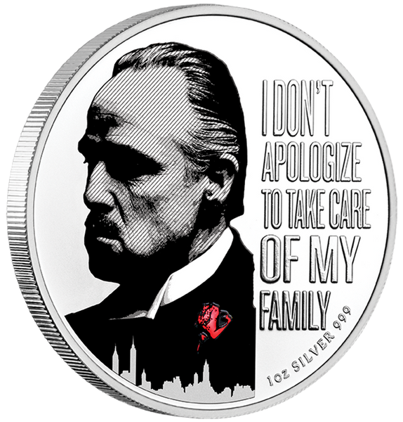 2022 The Godfather 50th Anniversary 1oz Silver Red Rose Coin
