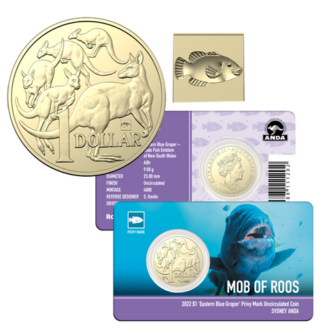 2022 Sydney Money Expo MOR 'Eastern Blue Groper' Privy $1 UNC Coin